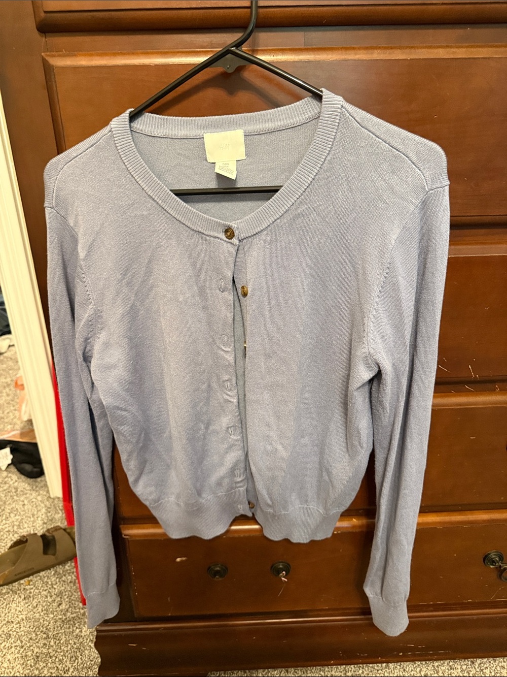 H&M Light Blue Crewneck Button-Front Cardigan